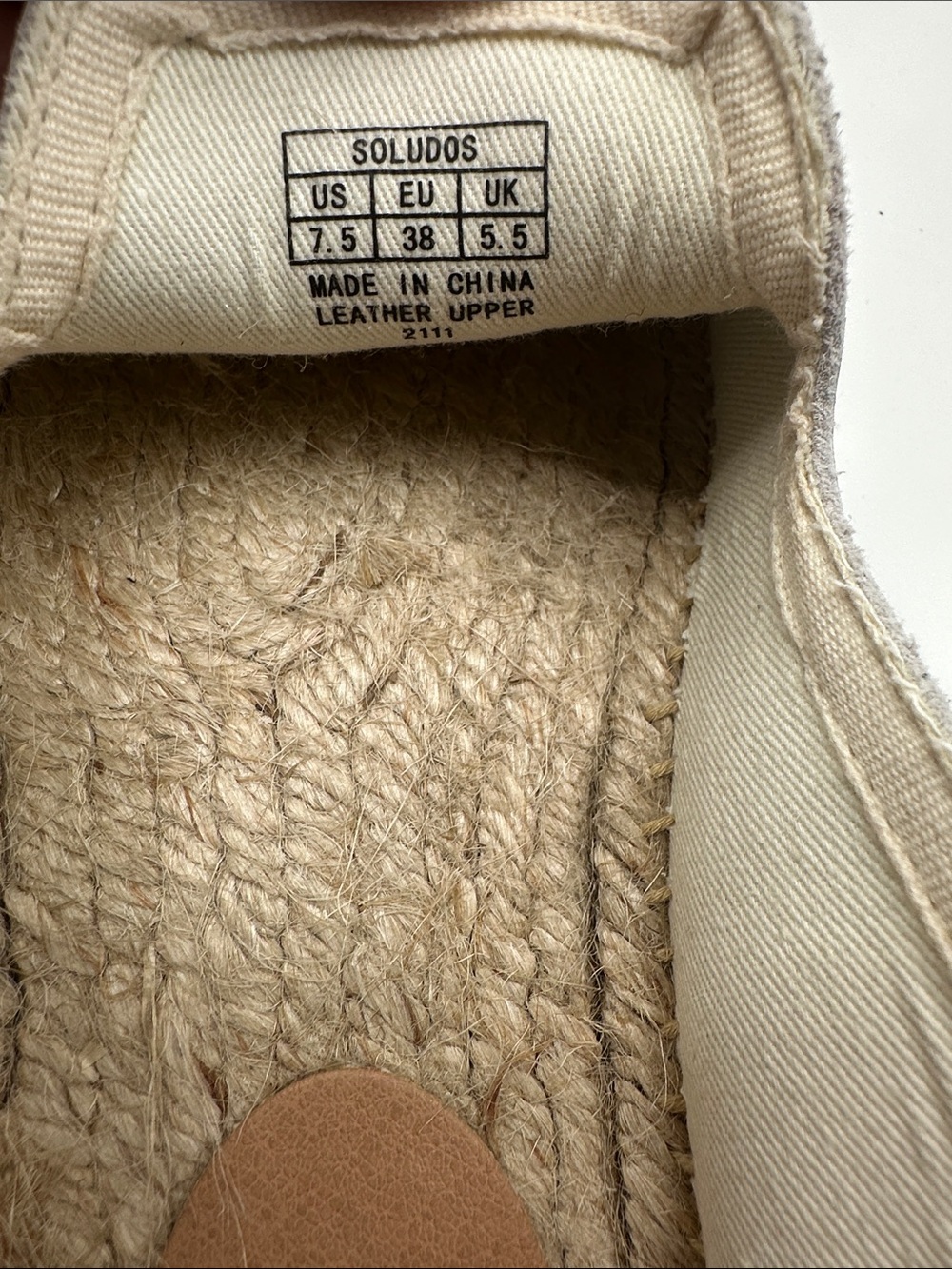 Soludos Cream Leather Espadrille Platform Slip-On - Picture 9 of 9